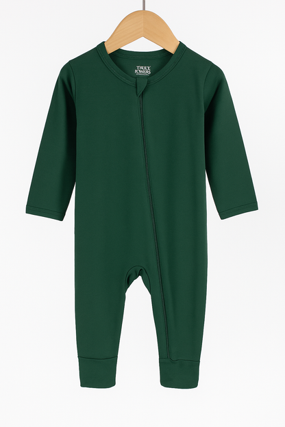 Long Sleeve Organic Cotton Baby Jumpsuit Double Zipper