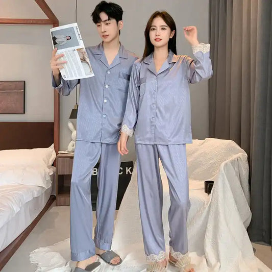 Pajama - Long Sleeve Trousers Couple Pajama Set 2 pieces (MEN)