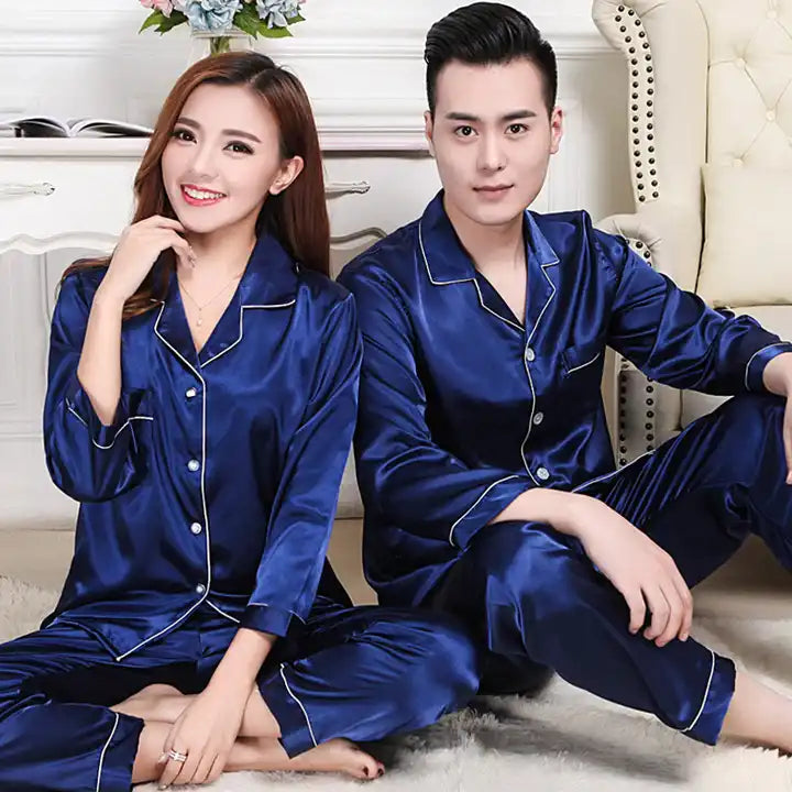 Pajama - Matching Couple Night Dress Silk Satin Sleepwear 2 Set (WOMEN)