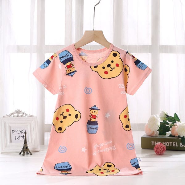 Cartoon Print Short Sleeve T-Shirt for Kids