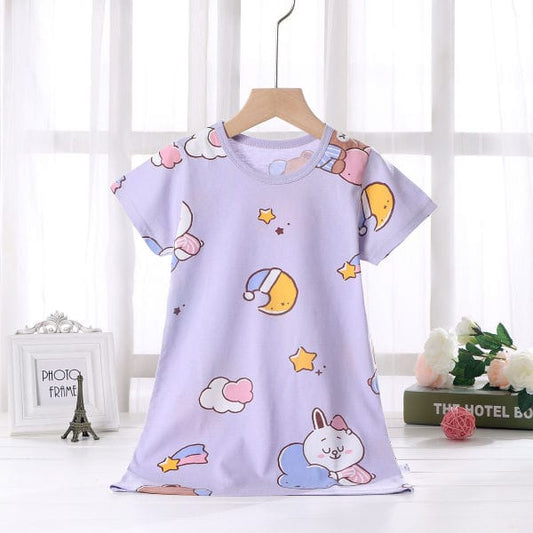 Cartoon Print Short Sleeve T-Shirt for Kids