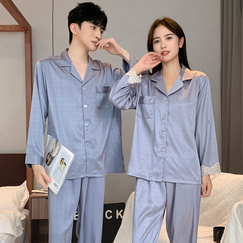 Women Men Night Dress Silk Satin Pajama Sleepwear Long Robes