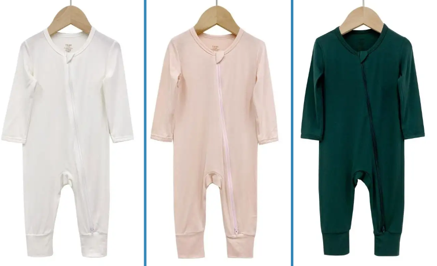 Long Sleeve Organic Cotton Baby Jumpsuit Double Zipper